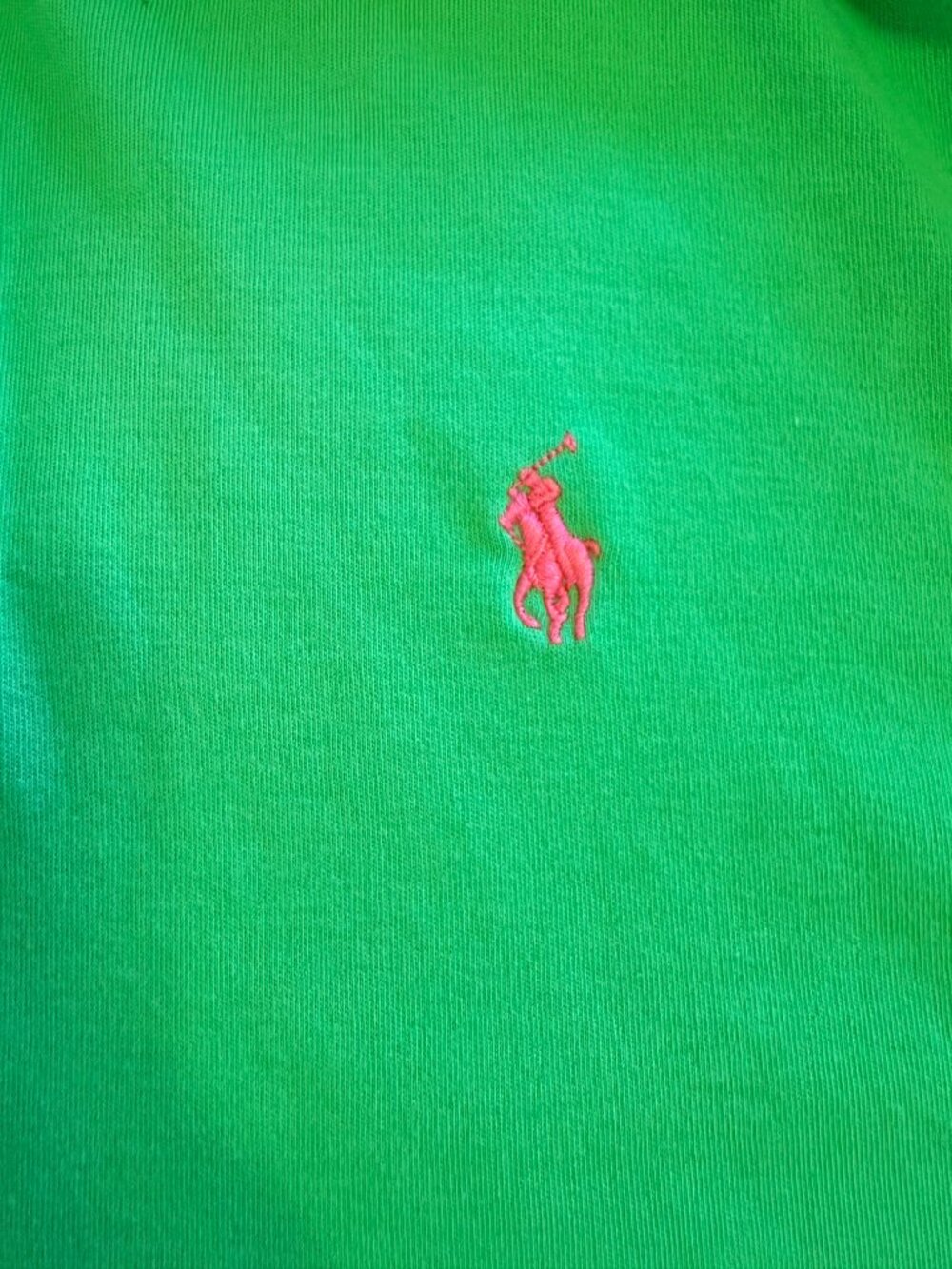 Polo Ralph Lauren Polo Shirt Mens L Lime Green Pink Pony Golf Preppy Cotton - Picture 8 of 10